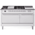 Ilve Nostalgie II Collection UP60FSQNMPWHCLP - 60 Inch Freestanding Dual Fuel Range in Front View