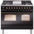 Ilve Nostalgie Collection UPD40FNMPBKBLP - 40 Inch Freestanding Dual Fuel Range in Front View