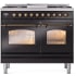 Ilve Nostalgie Collection UPD40FNMPBKBLP - 40 Inch Freestanding Dual Fuel Range in Front View