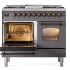 Ilve Nostalgie Collection UPD40FNMPMGBLP - 40 Inch Freestanding Dual Fuel Range in Opened View