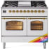 Ilve Nostalgie II Collection UPD40FNMPRAGLP - 40 Inch Freestanding Dual Fuel Range in Front View