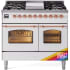 Ilve Nostalgie II Collection UPD40FNMPRAP - 40 Inch Freestanding Dual Fuel Range in Front View
