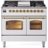 Ilve Nostalgie Collection UPD40FNMPWHGLP - 40 Inch Freestanding Dual Fuel Range in Front View