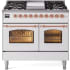 Ilve Nostalgie Collection UPD40FNMPWHPLP - 40 Inch Freestanding Dual Fuel Range in Front View