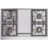 Ilve Nostalgie Collection UPD40FNMPWHPLP - 40 Inch Freestanding Dual Fuel Range in Cooktop View