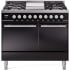 Ilve Professional Plus II UPD40FQMPBKLP - 40 Inch Freestanding Dual Fuel Range with 6 Sealed Burners