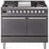 Ilve Professional Plus II UPD40FQMPMG - 40 Inch Freestanding Dual Fuel Range with 6 Sealed Burners