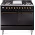 Ilve Nostalgie II Collection UPD40FQNMPBKB - 40 Inch Freestanding Dual Fuel Range in Front View