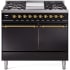 Ilve Nostalgie II Collection UPD40FQNMPBKG - 40 Inch Freestanding Dual Fuel Range in Front View