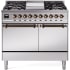 Ilve Nostalgie II Collection UPD40FQNMPSSB - 40 Inch Solid Door Freestanding Dual Range with 6 Sealed Burner in Bronze Trim