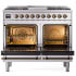 Ilve Nostalgie II Collection UPD40FQNMPSSPLP - 40 Inch Solid Door Freestanding Dual Range with 6 Sealed Burner