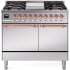 Ilve Nostalgie II Collection UPD40FQNMPSSPLP - 40 Inch Solid Door Freestanding Dual Range with 6 Sealed Burner in Copper Trim