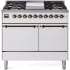 Ilve Nostalgie II Collection UPD40FQNMPWHB - 40 Inch Solid Door Freestanding Dual Range with 6 Sealed Burner in Bronze Trim