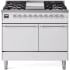 Ilve Nostalgie II Collection UPD40FQNMPWHC - 40 Inch Solid Door Freestanding Dual Range with 6 Sealed Burner in Chrome Trim