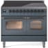 Ilve Nostalgie II Collection UPDI406NMPBGB - 40 Inch Freestanding Electric Induction Range in Cooktop View