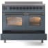 Ilve Nostalgie II Collection UPDI406NMPBGB - 40 Inch Freestanding Electric Induction Range in Cooktop View