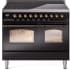 Ilve Nostalgie II Collection UPDI406NMPBKB - 40 Inch Freestanding Electric Induction Range in Front View