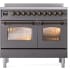Ilve Nostalgie II Collection UPDI406NMPMGB - 40 Inch Freestanding Electric Induction Range in Front View