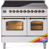 Ilve Nostalgie II Collection UPDI406NMPRAB - 40 Inch Triple Glass Door Freestanding Induction Range in Custom Color with 6 Elements and Bronze Trim