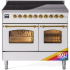 Ilve Nostalgie II Collection UPDI406NMPRAG - 40 Inch Triple Glass Door Freestanding Induction Range in Custom Color with 6 Elements and Brass Trim