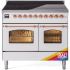 Ilve Nostalgie II Collection UPDI406NMPRAP - 40 Inch Triple Glass Door Freestanding Induction Range in Custom Color with 6 Elements and Copper Trim