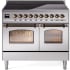 Ilve Nostalgie II Collection UPDI406NMPSSB - 40 Inch Freestanding Electric Induction Range in Front View