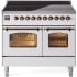 Ilve Nostalgie II Collection UPDI406NMPWHB - 40 Inch Freestanding Electric Induction Range in Front View