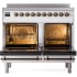 Ilve Nostalgie II Collection UPDI406NMPWHB - 40 Inch Freestanding Electric Induction Range in Opened View