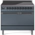 Ilve Nostalgie II Collection UPDI406QNMPBGB - 40 Inch Solid Door Freestanding Induction Range in Bronze Trim with 6 Elements