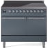 Ilve Nostalgie II Collection UPDI406QNMPBGC - 40 Inch Solid Door Freestanding Induction Range in Chrome Trim with 6 Elements