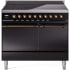 Ilve Nostalgie II Collection UPDI406QNMPBKB - 40 Inch Solid Door Freestanding Induction Range in Bronze Trim with 6 Elements