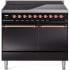 Ilve Nostalgie II Collection UPDI406QNMPBKP - 40 Inch Solid Door Freestanding Induction Range in Copper Trim with 6 Elements