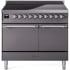 Ilve Nostalgie II Collection UPDI406QNMPMGC - 40 Inch Solid Door Freestanding Induction Range in Chrome Trim with 6 Elements