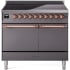Ilve Nostalgie II Collection UPDI406QNMPMGP - 40 Inch Solid Door Freestanding Induction Range in Copper Trim with 6 Elements