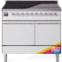 Ilve Nostalgie II Collection UPDI406QNMPRAC - 40 Inch Solid Door Freestanding Induction Range in Chrome Trim with 6 Elements