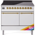Ilve Nostalgie II Collection UPDI406QNMPRAG - 40 Inch Solid Door Freestanding Induction Range in Brass Trim with 6 Elements
