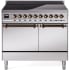Ilve Nostalgie II Collection UPDI406QNMPSSB - 40 Inch Solid Door Freestanding Induction Range in Bronze Trim with 6 Elements