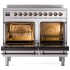 Ilve Nostalgie II Collection UPDI406QNMPSSB - 40 Inch Solid Door Freestanding Induction Range