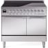 Ilve Nostalgie II Collection UPDI406QNMPSSC - 40 Inch Solid Door Freestanding Induction Range in Chrome Trim with 6 Elements