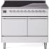 Ilve Nostalgie II Collection UPDI406QNMPWHC - 40 Inch Solid Door Freestanding Induction Range in Chrome Trim with 6 Elements