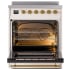 Ilve Nostalgie II Collection UPI304QNMPAWG - Nostalgie II 30 Inch Induction Range Solid Door in Antique White with Brass Trim