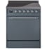 Ilve Nostalgie II Collection UPI304QNMPBGC - 30 Inch Solid Door Freestanding Induction Range in Chrome Trim with 4 Elements