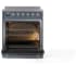Ilve Nostalgie II Collection UPI304QNMPBGC - Nostalgie II 30 Inch Induction Range Solid Door in Blue Grey with Chrome Trim
