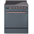Ilve Nostalgie II Collection UPI304QNMPBGP - 30 Inch Solid Door Freestanding Induction Range in Copper Trim with 4 Elements