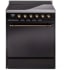 Ilve Nostalgie II Collection UPI304QNMPBKB - 30 Inch Solid Door Freestanding Induction Range in Bronze Trim with 4 Elements