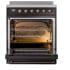 Ilve Nostalgie II Collection UPI304QNMPBKB - Nostalgie II 30 Inch Induction Range Solid Door in Glossy Black with Bronze Trim