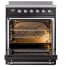 Ilve Nostalgie II Collection UPI304QNMPBKC - Nostalgie II 30 Inch Induction Range Solid Door in Glossy Black with Chrome Trim