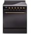 Ilve Nostalgie II Collection UPI304QNMPBKG - 30 Inch Solid Door Freestanding Induction Range in Brass Trim with 4 Elements