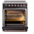 Ilve Nostalgie II Collection UPI304QNMPBKP - Nostalgie II 30 Inch Induction Range Solid Door in Glossy Black with Copper Trim