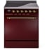 Ilve Nostalgie II Collection UPI304QNMPBUG - 30 Inch Solid Door Freestanding Induction Range in Brass Trim with 4 Elements